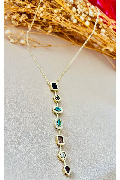 Markiz Takı Steel Stone Y Necklace 40 Cm+ 5 cm Extension Share