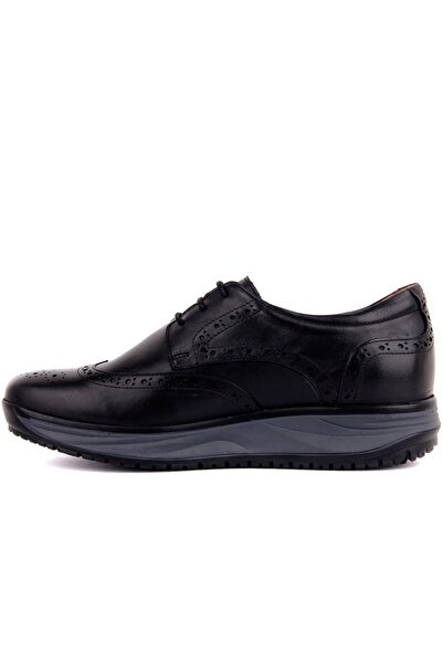 SailLakers - Μαύρα δερμάτινα ανδρικά παπούτσια casual 101-3118-65390