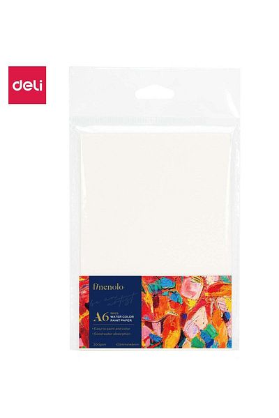 Deli EC270-A6 Finenolo A6 Watercolor Paper – 16 Sheets | 300gsm Heavyweight Watercolor Paper