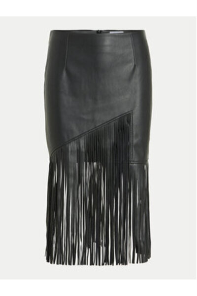 VILA vila Women's Faux Leather Skirt 14100271 Black