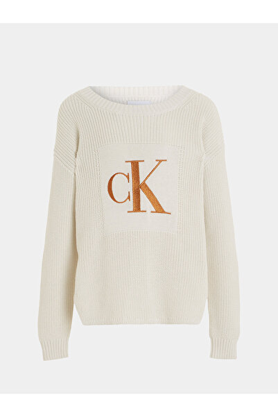 Calvin Klein Jeans Pulover pentru fete IG0IG02259 Ecru