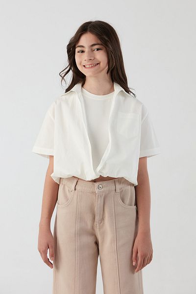 Fulla Moda Girl's Shirt with Pocket T-Shirt