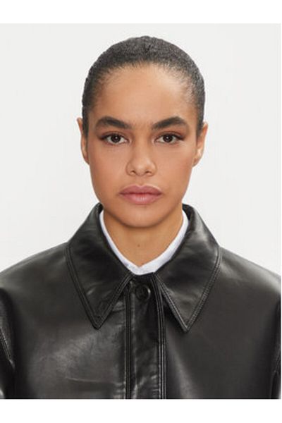 Calvin Klein Geacă de piele pentru femei K20K208337 Neagră