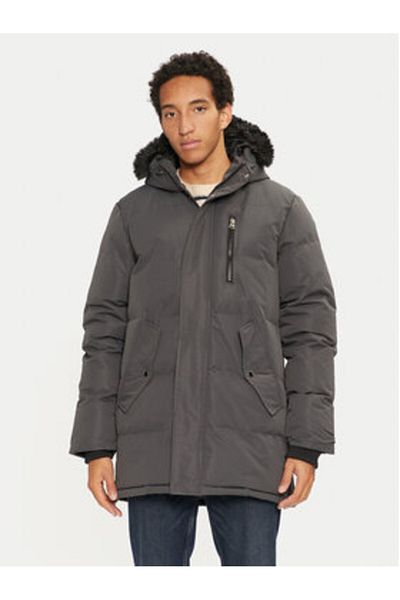 Brave Soul Men's Down Jacket MJK-COLNEGREY Gray