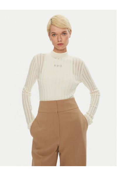 BOSS Women's Turtleneck 50523736 Ecru