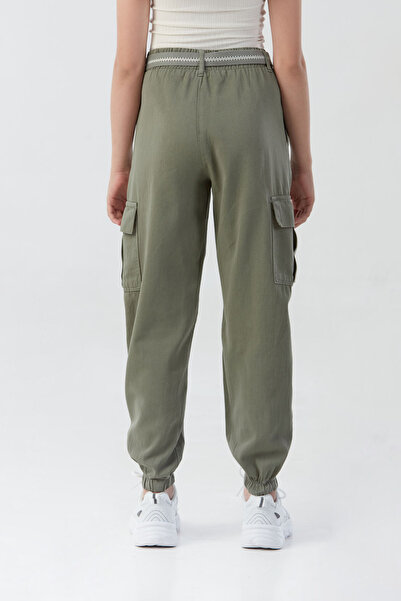 Fulla Moda Belted Cargo Pocket Jogger Girls' Trousers