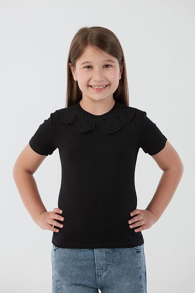Fulla Moda Tricou pentru fetiță cu guler pentru bebeluși