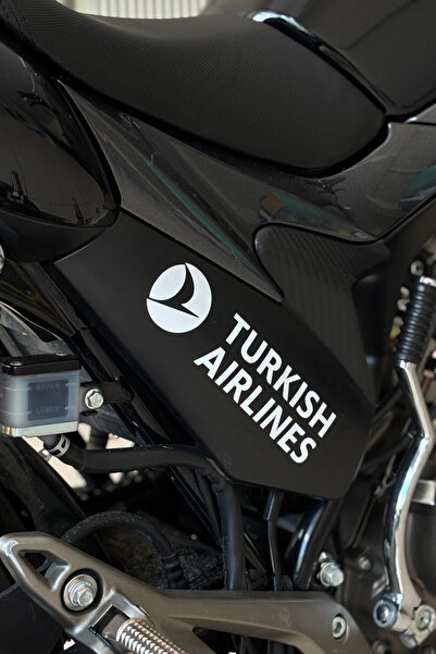 Banxtre Motor-Araba-Kask için Beyaz Renk THY Turkish Airlines Sticker Etiket (18CMx5CM)