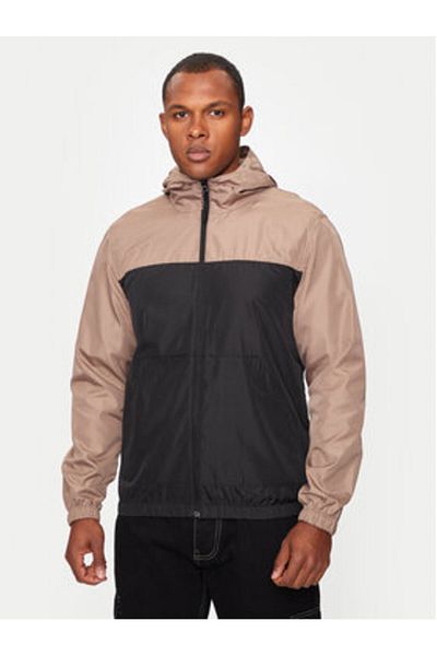 Brave Soul Men's Windbreaker MJK-ASHBLOCKSTN Beige