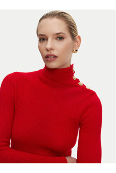BALMAIN Women's Turtleneck DF0KF080KH25 Red