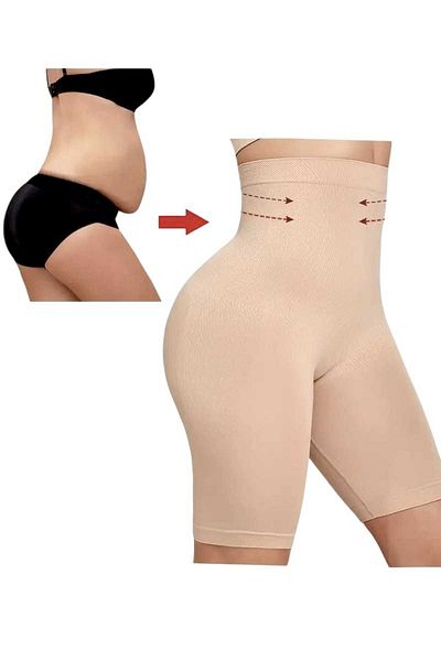 Fanilam High Waist Hip Basen and Belly Tightening Non-Slip Silicone Seamless Corset - 1 Size Smaller