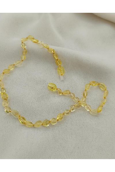 Hd Marketim Necklace Amber Amber Natural Stone Knotted Baby Necklace 17872