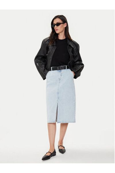 VILA Fustă din denim pentru femei vila 14099130 albastră