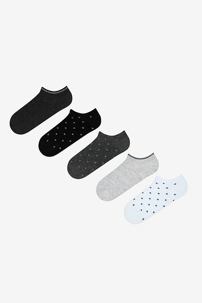 Penti Silvery Dot Gray Black 5-Piece Booties Socks