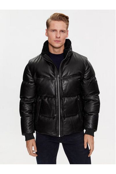 BOSS Jachetă de piele bărbătească 50504925 neagră