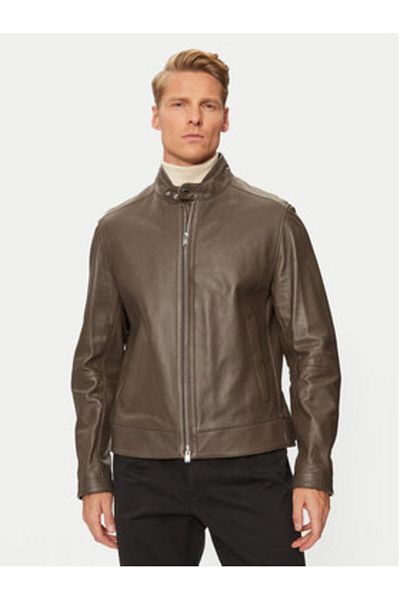 BOSS Geacă de piele bărbătească 50518906 maro