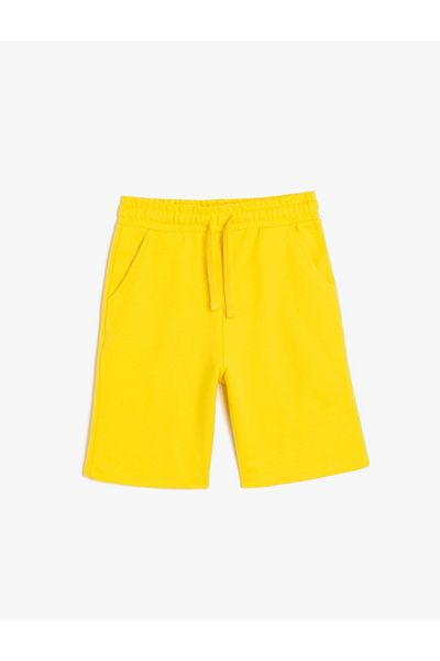 Koton Cotton Basic Shorts - Tie Waist and Pocket Detail