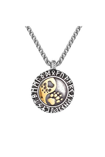 Viking Odin Geri & Freki Nordik Nordic Mythology 316L Steel Men's Necklace