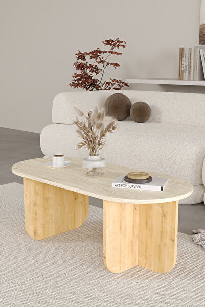 OBİ Atölye ELO Oval Orta Sehpa, Iskandinav Stil, Bohem, 110x50 cm