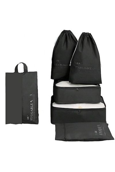 OEM Set 6 waterproof travel bag organizers, black, CEZI