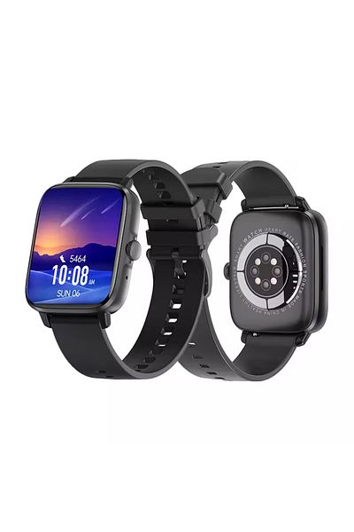 Smart Vibe Smartwatch DT™ WATCH XII Always ON Display 1.9" Borderless 4D Assistive Touch, Bluetooth Call, Black