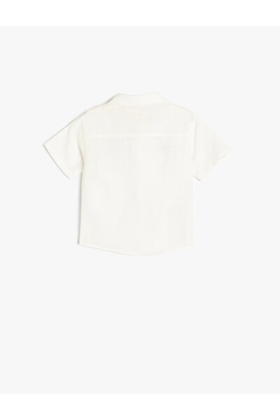 Koton Cotton Short Sleeve Palm Embroidery Detail Shirt