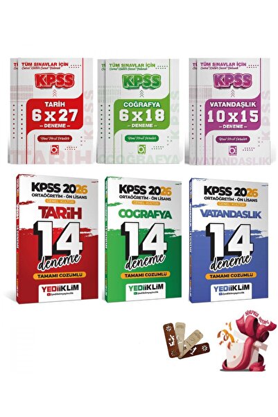 Yediiklim Yayınları Yediiklim 2026 KPSS Lise Ortaöğretim Ön Lisans Genel Kült...