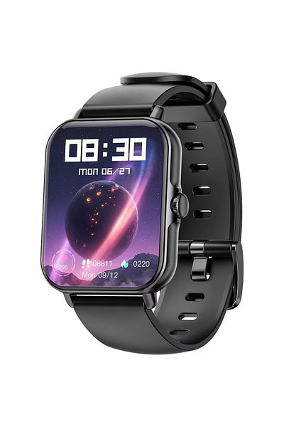 Smart Vibe Smartwatch DT™ WATCH XII Always ON Display 1.9" Borderless 4D Assistive Touch, Bluetooth Call, Black