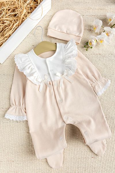 Babymod Stylish Baby Girl Jumpsuit with Ruffled Collar