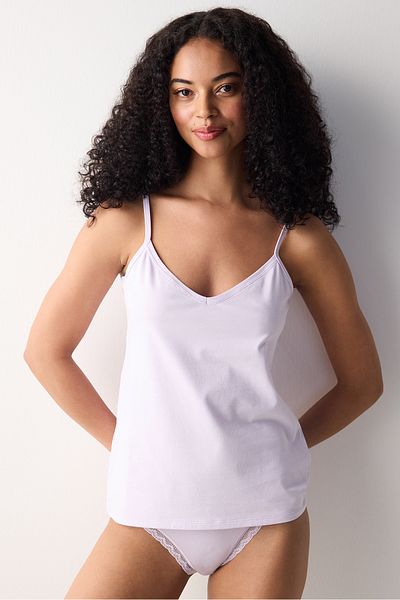 Penti Light Pink V Neck Cotton Cami Tank Top
