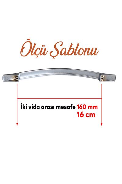 Badem10 Elif Crom Metal 10BUC Mâner 160 mm-16 cm Mobilier Sertar Bucătărie Dulap Ușă Mânere Mâner