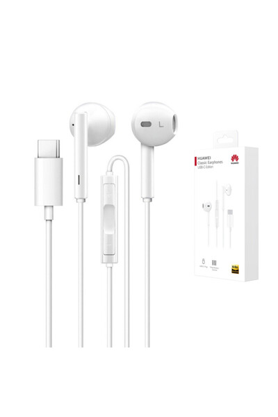 Huawei Λευκά ενσύρματα ακουστικά Cm33 τύπου C για ενσύρματη χρήση