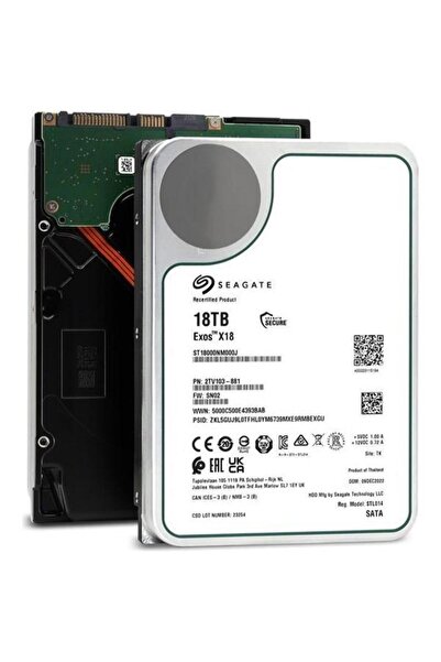 3.5" 18TB EXOS ST18000NM000J 256MB 7200RPM SATA-3 NAS VE GÜVENLİK DİSKİ