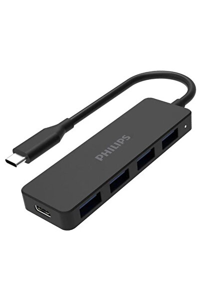 Philips SWR1603G/93 Siyah 20 Cm Kablolu Type-C To 4xUSB 3.0 Çoklayıcı