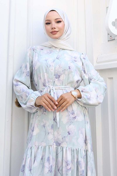 benguen Φόρεμα Hijab με σχέδιο Mint Green 550