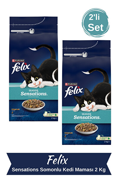 FELIX Sensations Somonlu Kedi Maması 2 Kg 2'Li Set