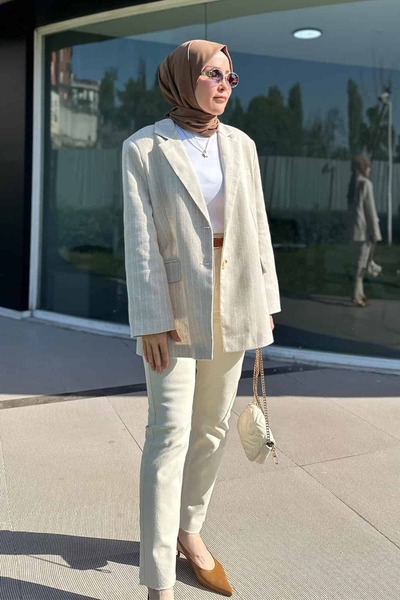 ByBensu Keten Oversize Ceket