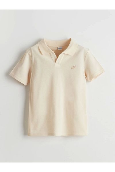 LC Waikiki Lcw Kids Beige Polo Neck Cotton Boys T-Shirt and Shorts