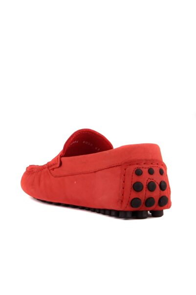 SailLakers - Red Nubuck Men's Loafer Shoes 101-6055-11169