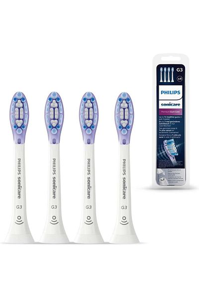 Philips رؤوس فرشاة أسنان بديلة أصلية للعناية باللثة من فيليبس سونيكير، عبوة من 4 قطع، لون أبيض - HX9054/17