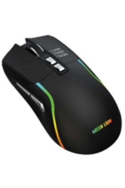 Green Lion Rechargeable Gaming RGB Colors Mouse, Type-C Cable, Lightweight, 10m Operating Range - Bl