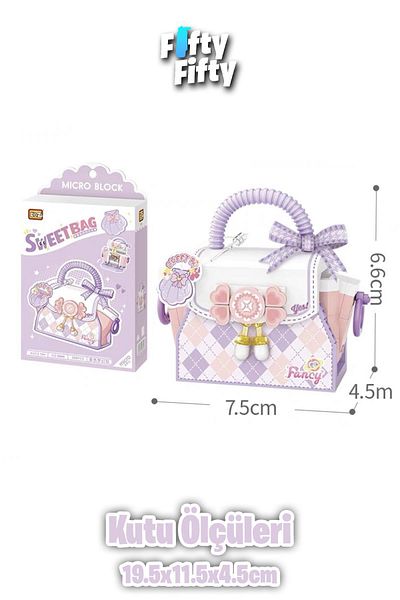 Vagonlife Loz Micro Block Sweet Bag Series Purple Bag 350 Piece Toy Construction Set Fflz-8846
