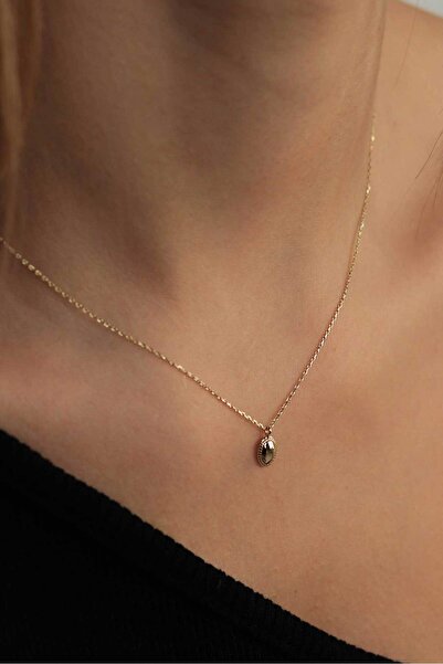 Değerli Kuyumculuk Sade Oval Kolye