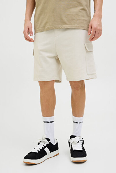 Jack & Jones JPSTKANE SCRIPT SWEAT Bej Erkek Şort