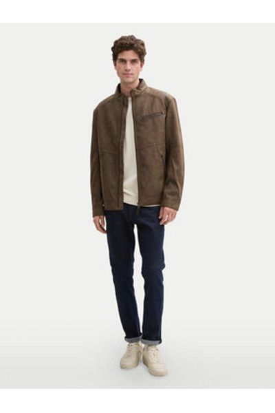 Tom Tailor Men's Faux Leather Jacket 1044633 Brown