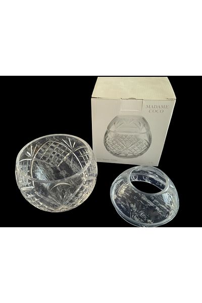 Madame Coco Aron Glass Napkin Holder - Transparent |   14X14X16 cm |   Modern and Stylish Table Accessory |   Domestic Production