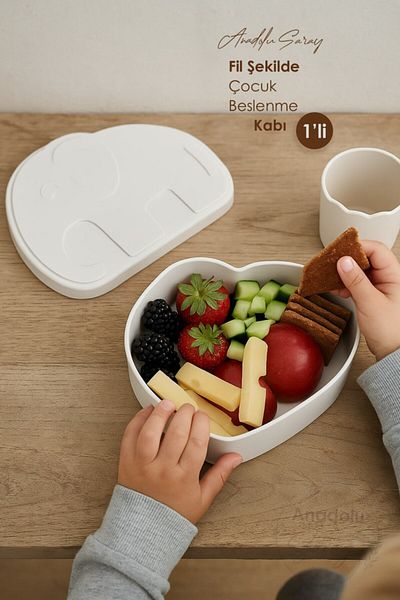 Anadolu Saray Minimalist Elephant Shaped Lunch Box Children's Lunch Box Children's Lunch Box - 1 Pc