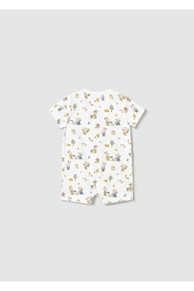 MAYORAL Baby Boy Printed 2-Piece Rompers Set White-Yellow 1707