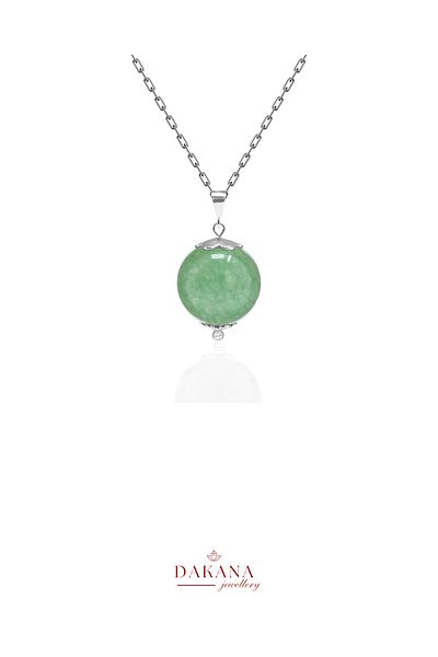DAKANA JEWELLERY Certified Aventurine Natural Stone Cancer Silver Pendant