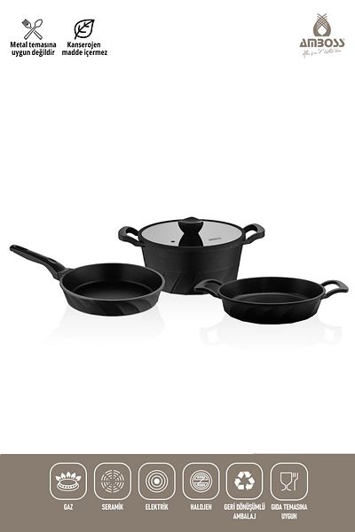 Amboss Quartz 4-Piece Cast Titanium Coated Cookware Pots Pans Set